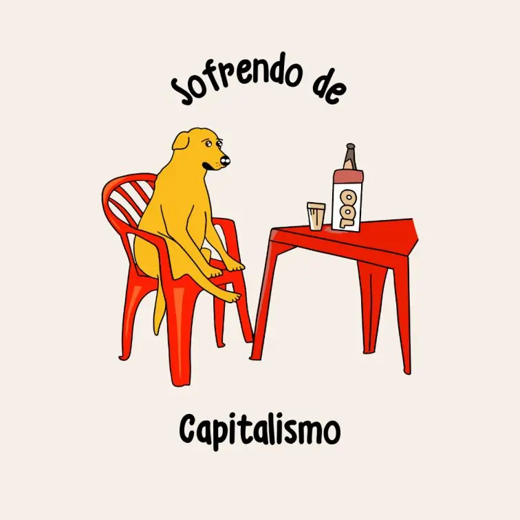 Camiseta Sofrendo de Capitalismo - Offwhite