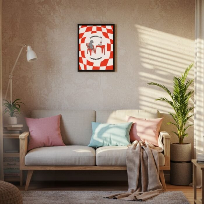 Quadro Sofrendo de capitalismo - vidro A4